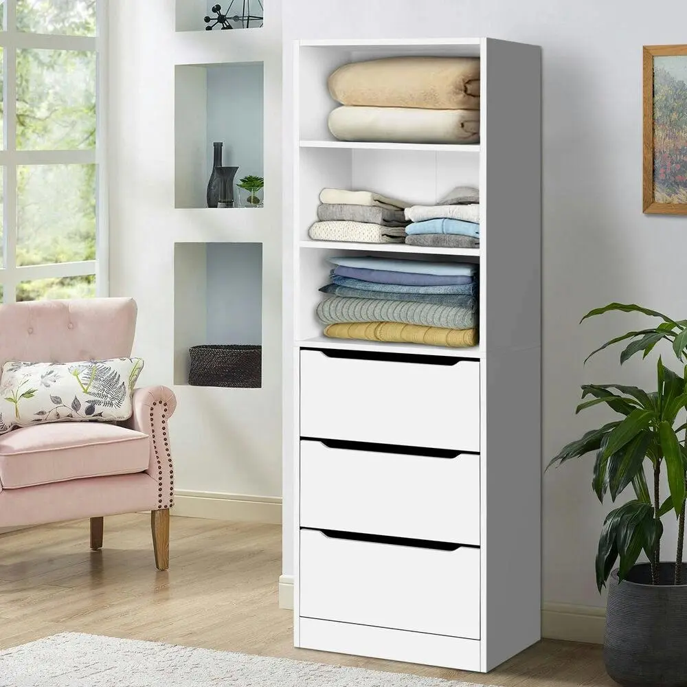 Alfordson Wardrobe Clothes Storage Cabinet White - Furniture