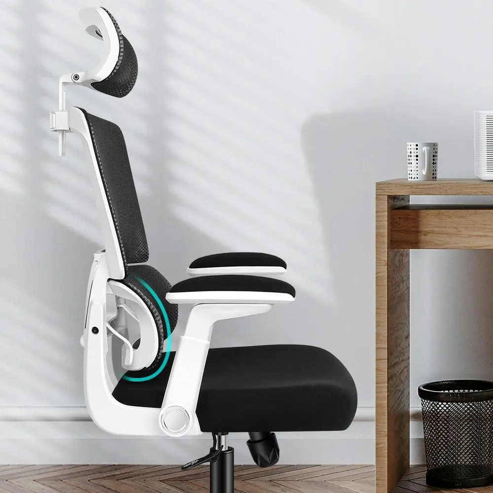 Alfordson Ergonomic Computer Mesh Office Chair Black White - Furniture