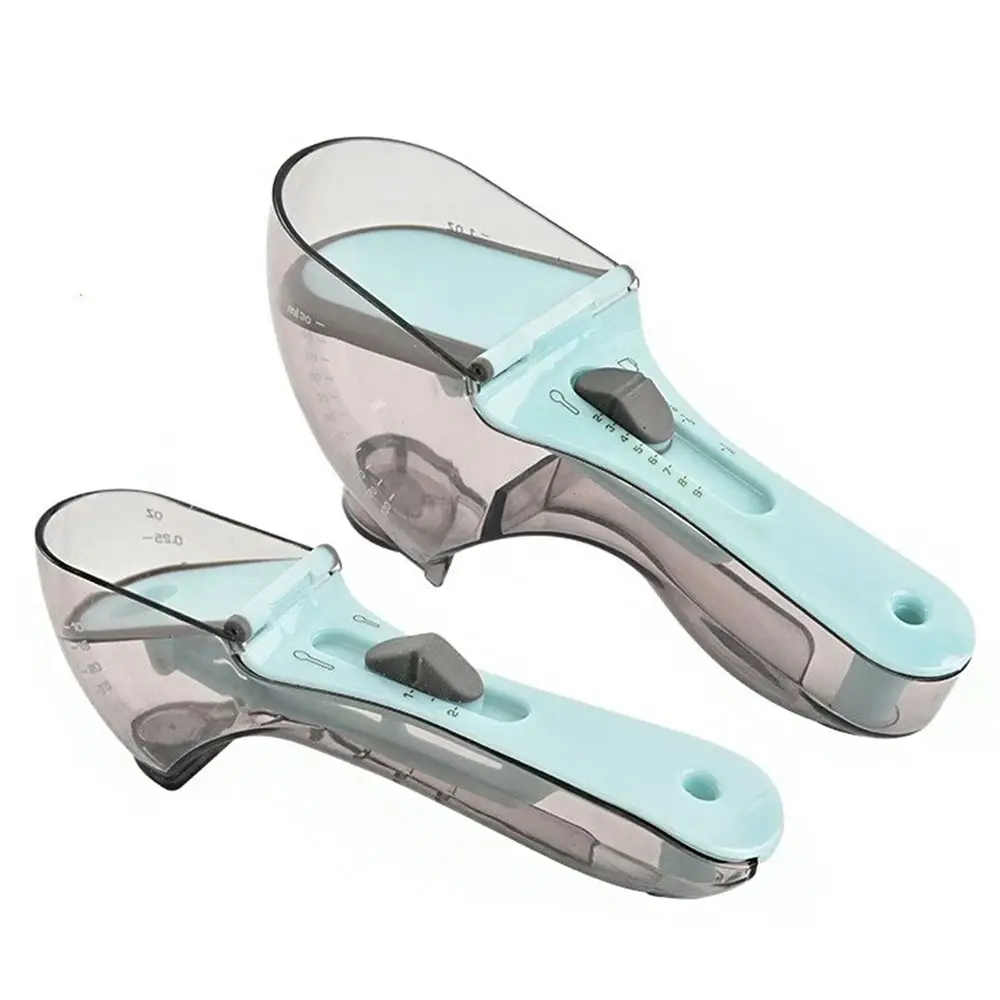 2pcs adjustable measuring spoons kitchen plastic scale measuring spoons - Home & Garden
