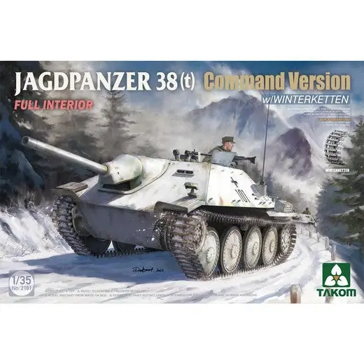 1/35 Jagdpanzer 38(T) Command Version with Winterketten Plastic Model Kit - Hobbies