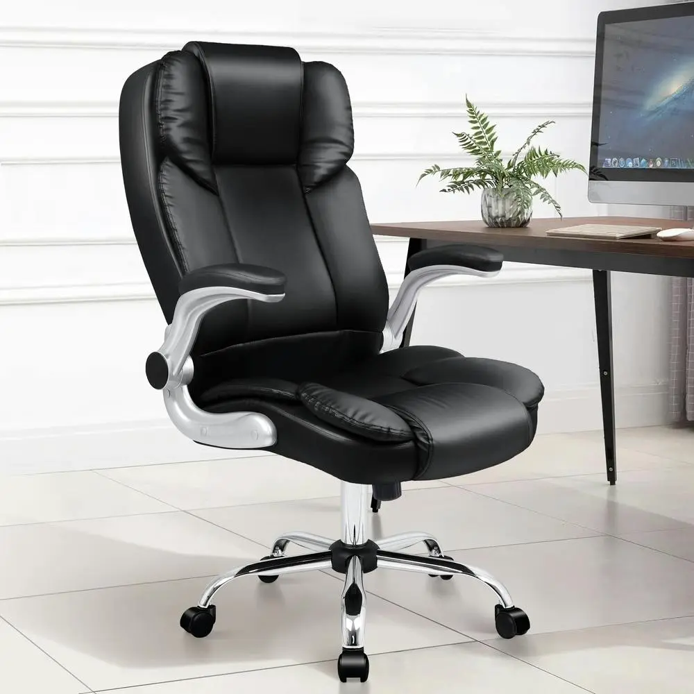 Alfordson Office Chair Executive Leather Seat Black - Furniture