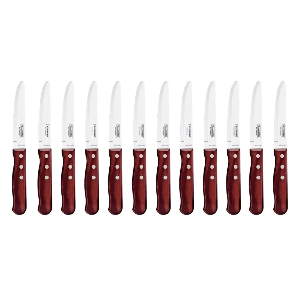 TRAMONTINA CHURRASCO RED STEAK KNIFE WIDE BLADE SET 12 - Home & Garden