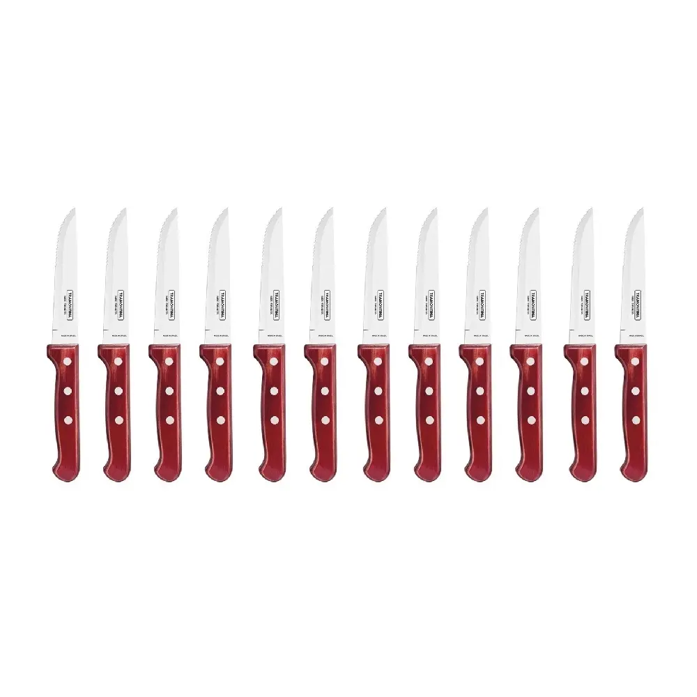 TRAMONTINA CHURRASCO GAUCHO RED STEAK KNIFE SET 12 - Home & Garden