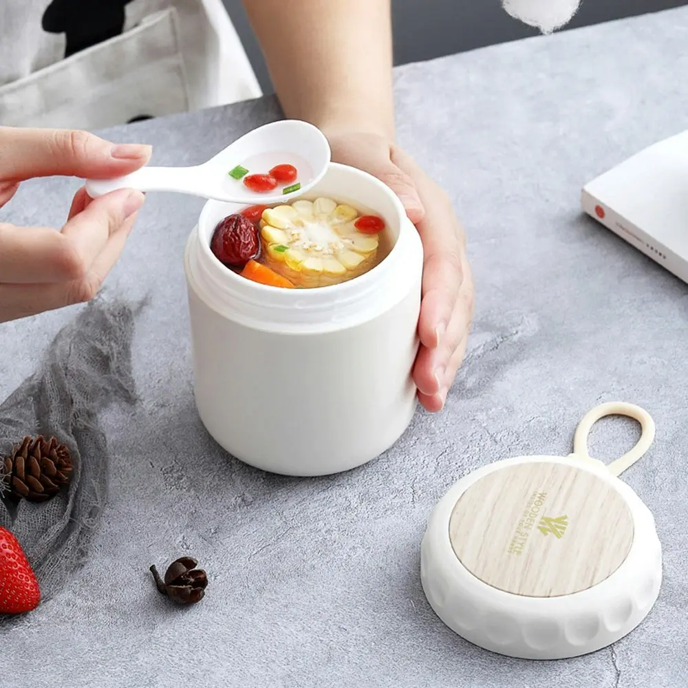 Portable Breakfast Plastic Water Cup Double Layer with Handle Sealed Soup Cup - Home & Garden