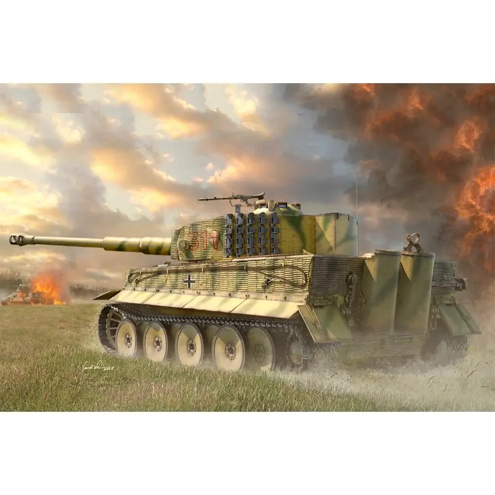 1/16 Pz.Kpfw.VI Ausf.E Sd.Kfz.181 Tiger I (Medium Production) Plastic Model Kit - Hobbies