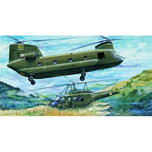 05104 1/35 Helicopter CH47A CHINOOK Plastic Model Kit - Hobbies