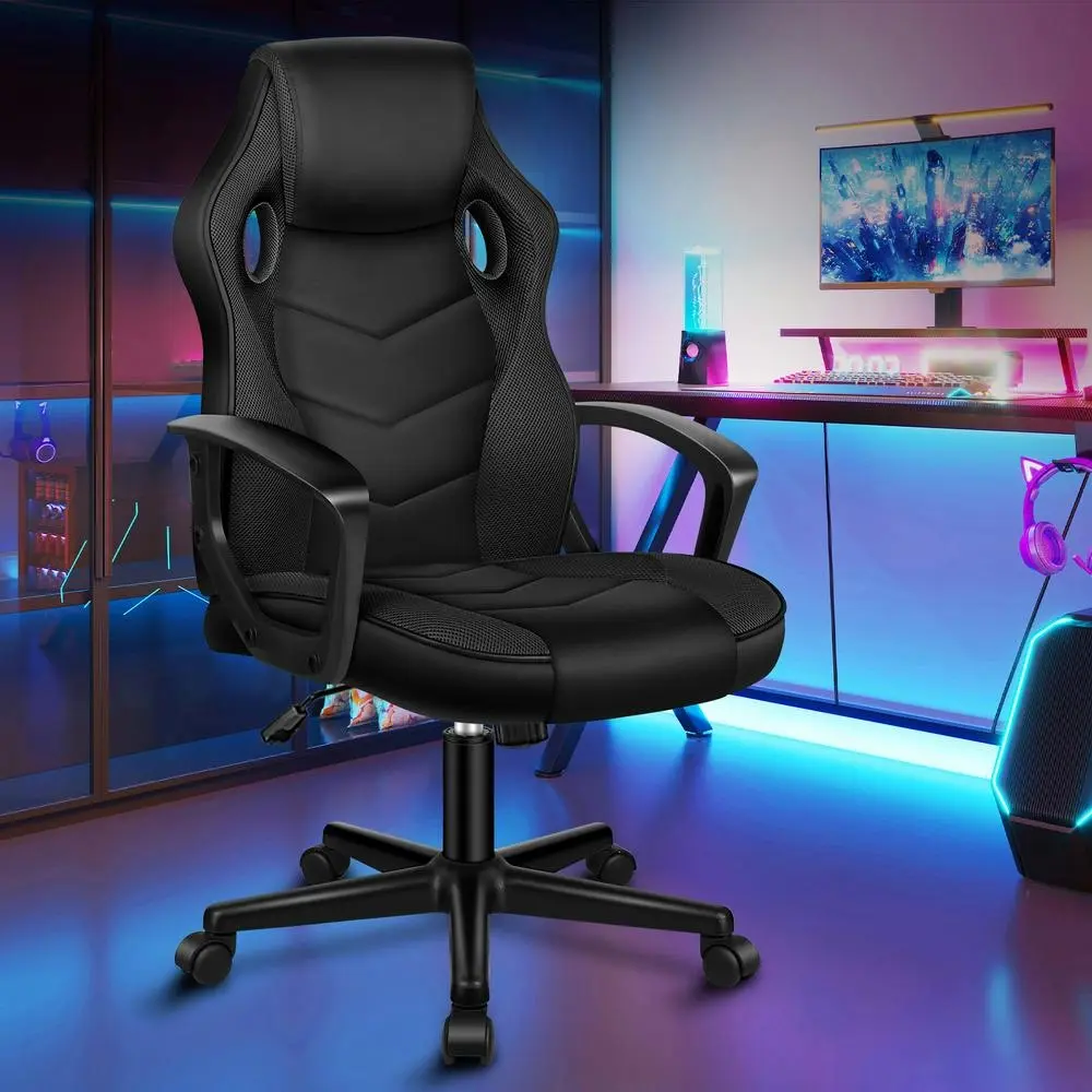 Alfordson Gaming Chair Office Executive Black - Save up to 70% Off Office Furniture Specials