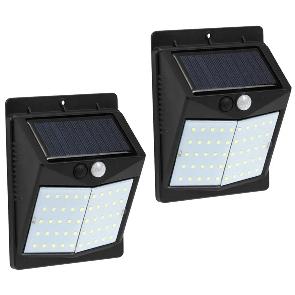 2 Pack 50LED Tri-Mode Solar Wall Light Solar-Powered Motion Sensor LED Lights