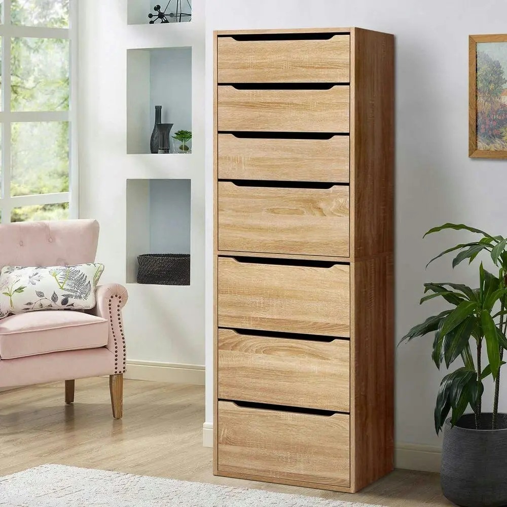 Alfordson Wardrobe Clothes Cabinet 7 Drawers Wood - Furniture