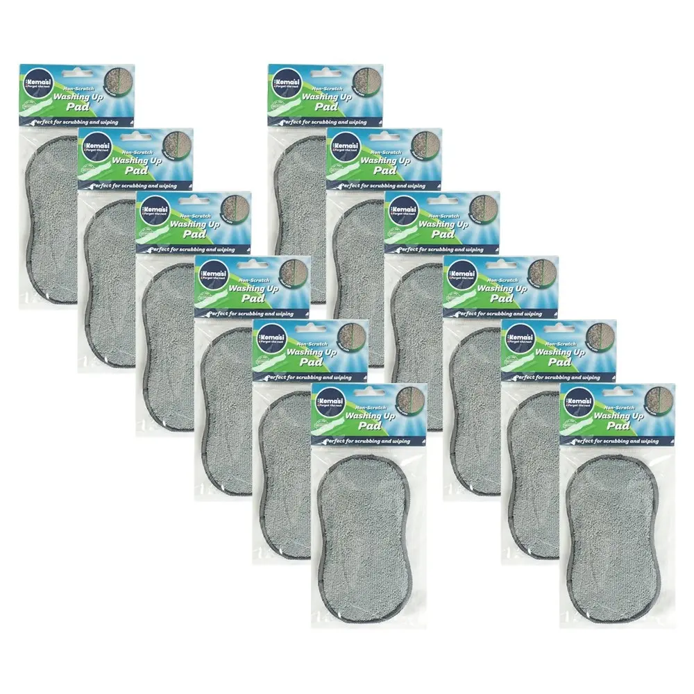 12x kemasi Dual Side Heavy Duty Washing Up Pad Home Kitchen Dishwashing Cleaning - Home & Garden