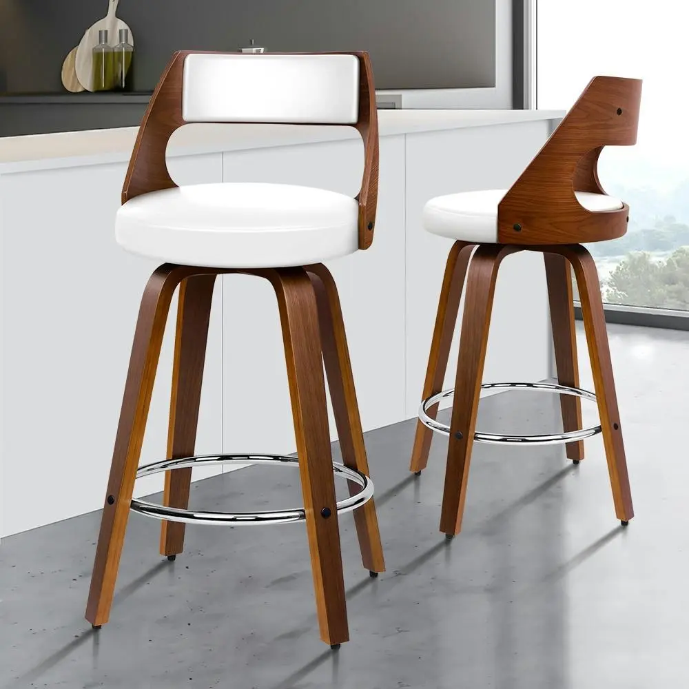 Alfordson Set of 2 Eden Elegant Modern Style Bar Stools (White) - Shop Dining Chairs & Bar Stools
