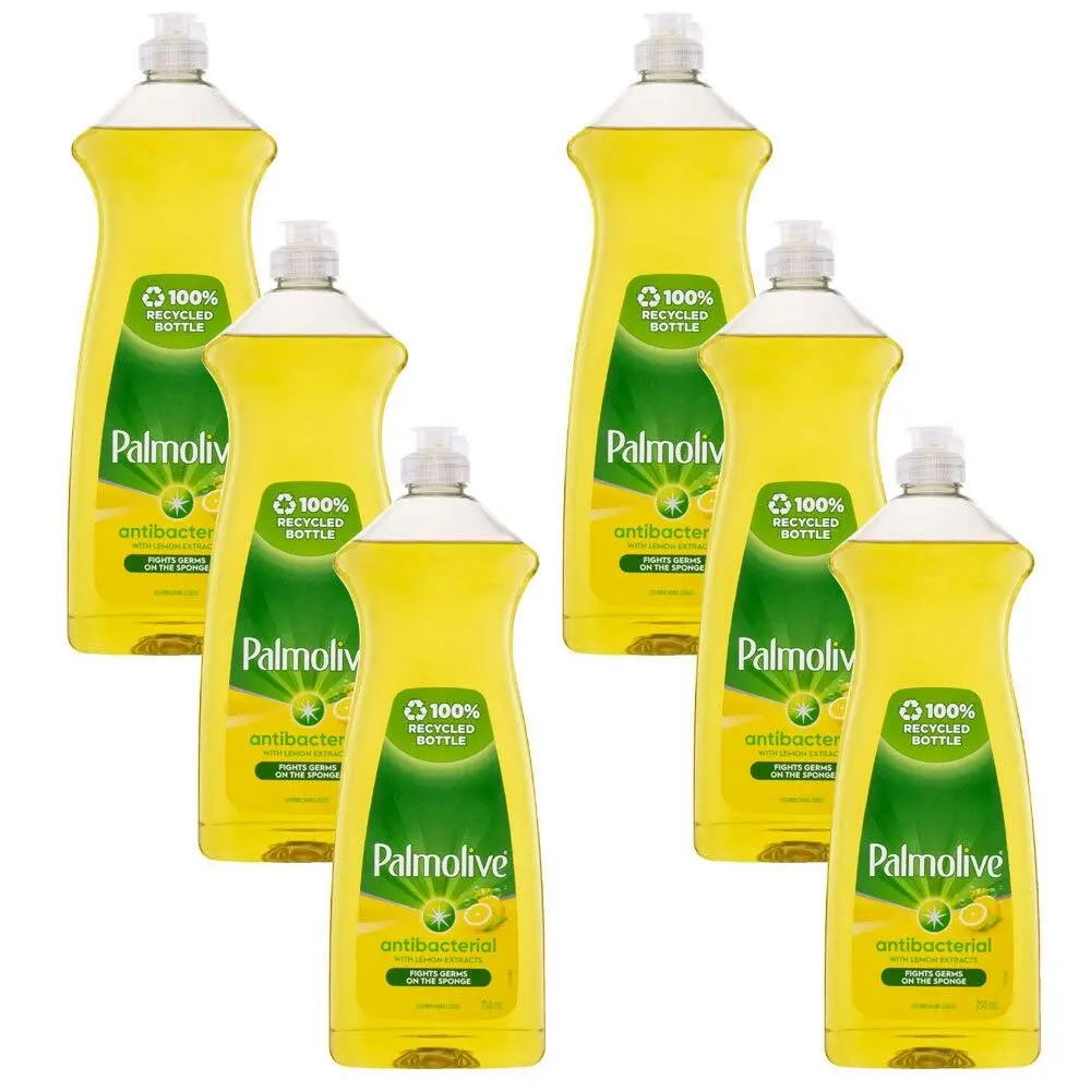 6x Palmolive Kitchen Dishwashing Cleaning Liquid Antibacterial Lemon 750ml - Home & Garden