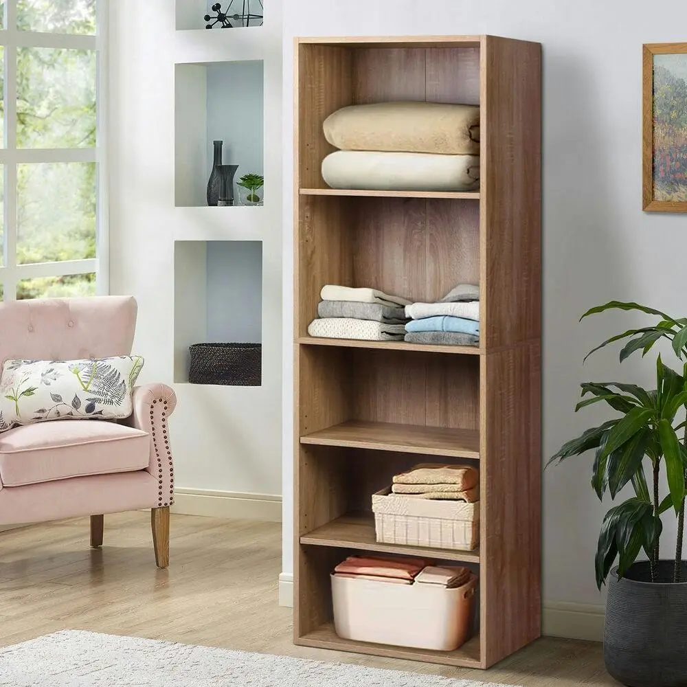 Alfordson Wardrobe Clothes Cabinet 5 Shelves Wood - Furniture