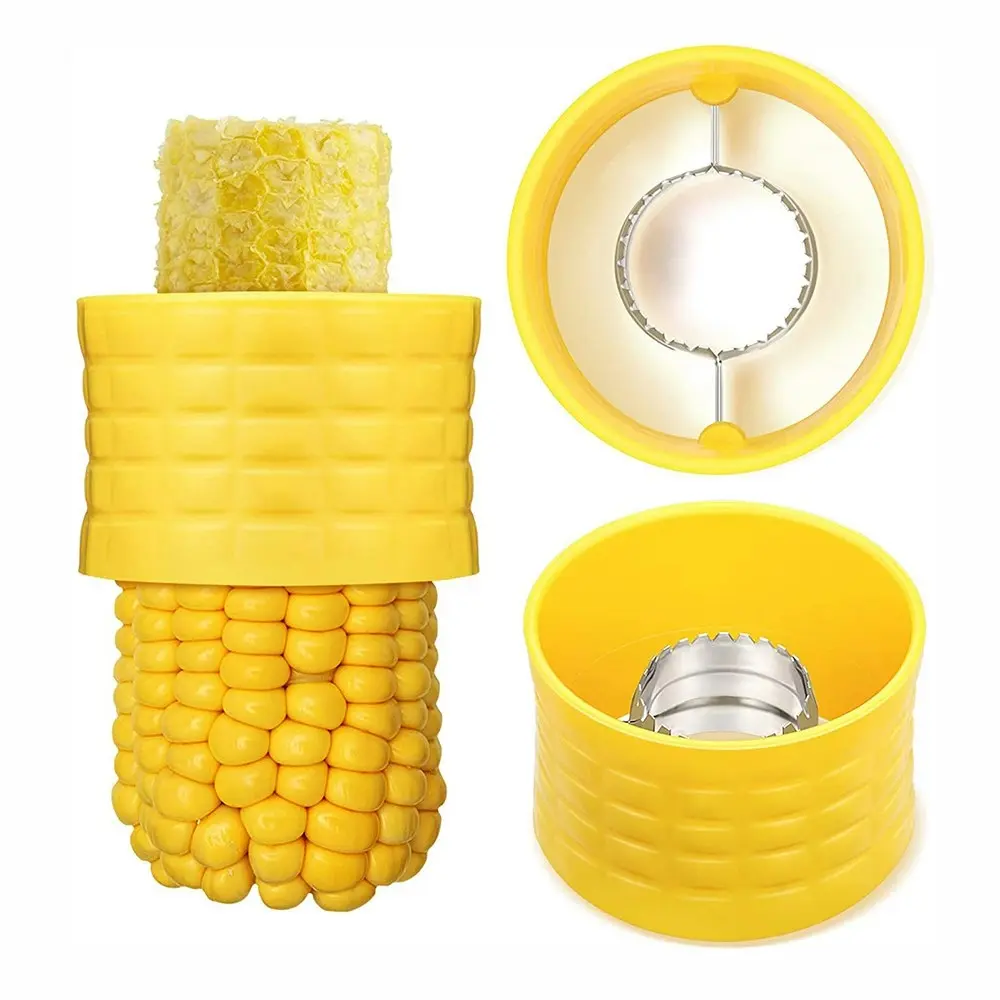 2 pcs Corn cob remover corn thresher kitchen tool-yellow