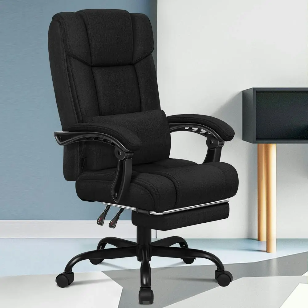 Alfordson Office Chair Executive Fabric Seat Boss Black - Furniture