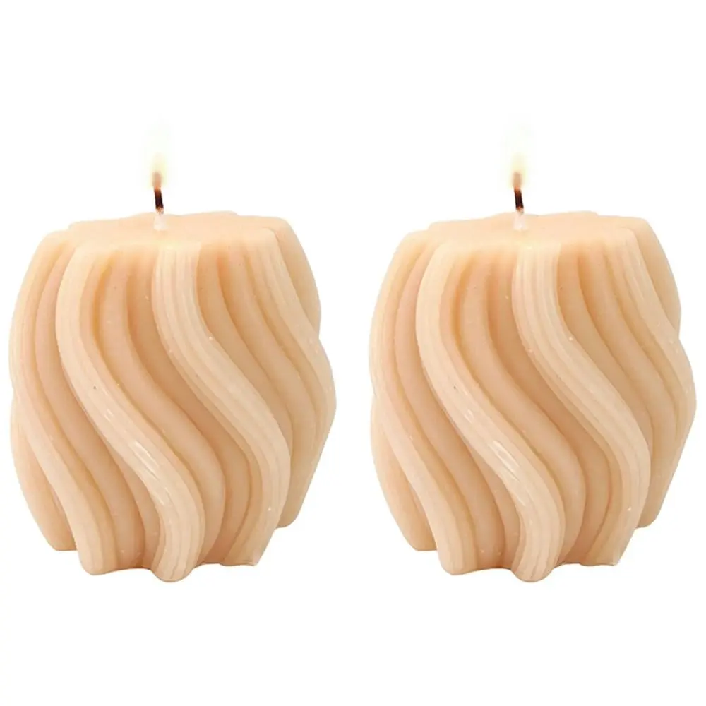 2x Urban Swirl 8cm Vanilla Scented Candle Home Fragrance Tabletop Decor Honey - Home & Garden