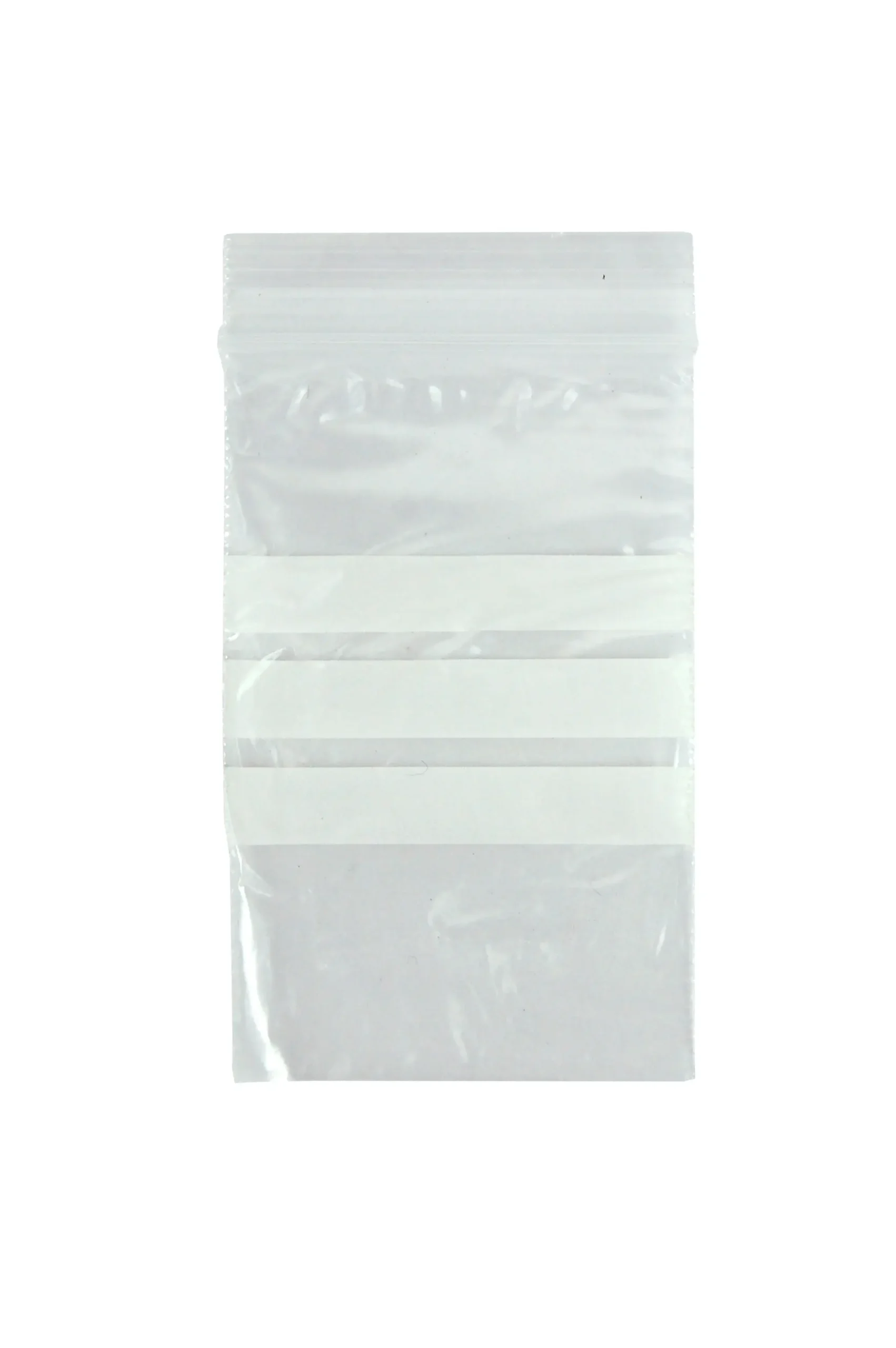 Livingstone Resealable Plastic Zip Lock Bag with 3 White Panels Clear 40 Microns 50 x 75mm 1000 Box - Commercial