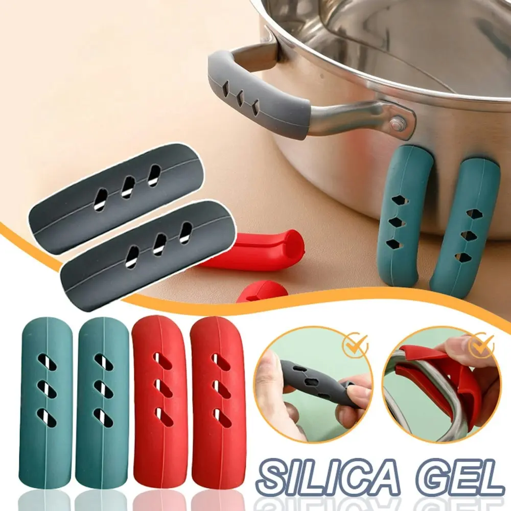 6Pcs Silicone Pan Handle Cover Heat Insulation Covers Pot Ear Clip - Home & Garden