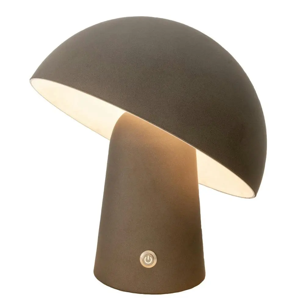 New Oriental Mario Modern Mushroom USB Rechargeable Table Desk Lamp Steel Grey - Health