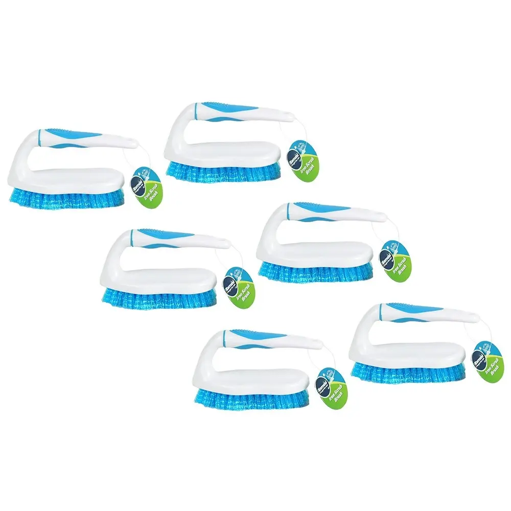 6x kemasi Iron Heavy Duty Durable Scrub Brush W/Soft Handle Home Cleaning - Home & Garden