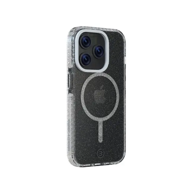 Impact Zero Galaxy Phone Case Protection For Apple iPhone 15 Pro Clear/Glitter - Electronics