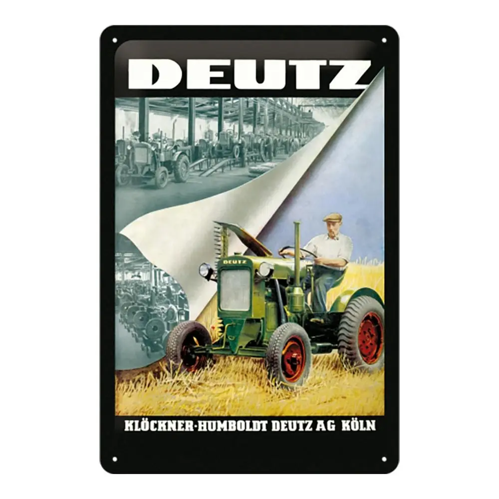 Nostalgic Art Medium Metal Sign Deutz Home/Office Wall Hanging Décor 20x30cm - Home & Garden