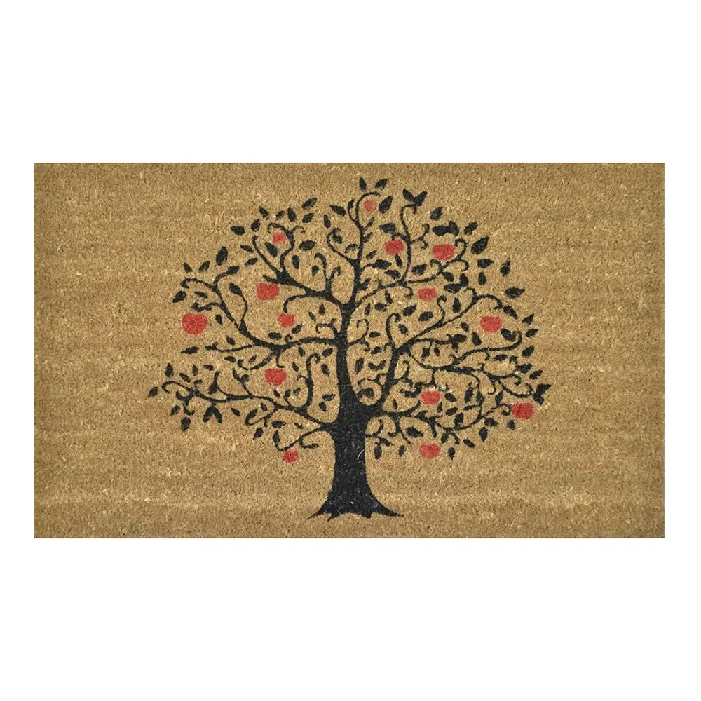 Solemate Latex Backed Coir Apple Tree 45x75cm Slim Outdoor Stylish Doormat - Home & Garden