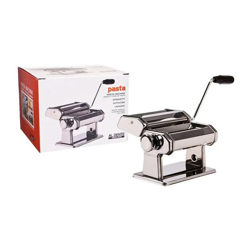 Al Dente Dough Roller Pasta/Spaghetti/Fettuccine Machine w/150mm Cutters/Clamp - Home & Garden