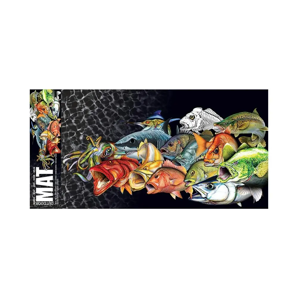 AFN Outdoor Protective Floor Mat Retro School Fish Print 5mm Thick 70x40cm - Home & Garden