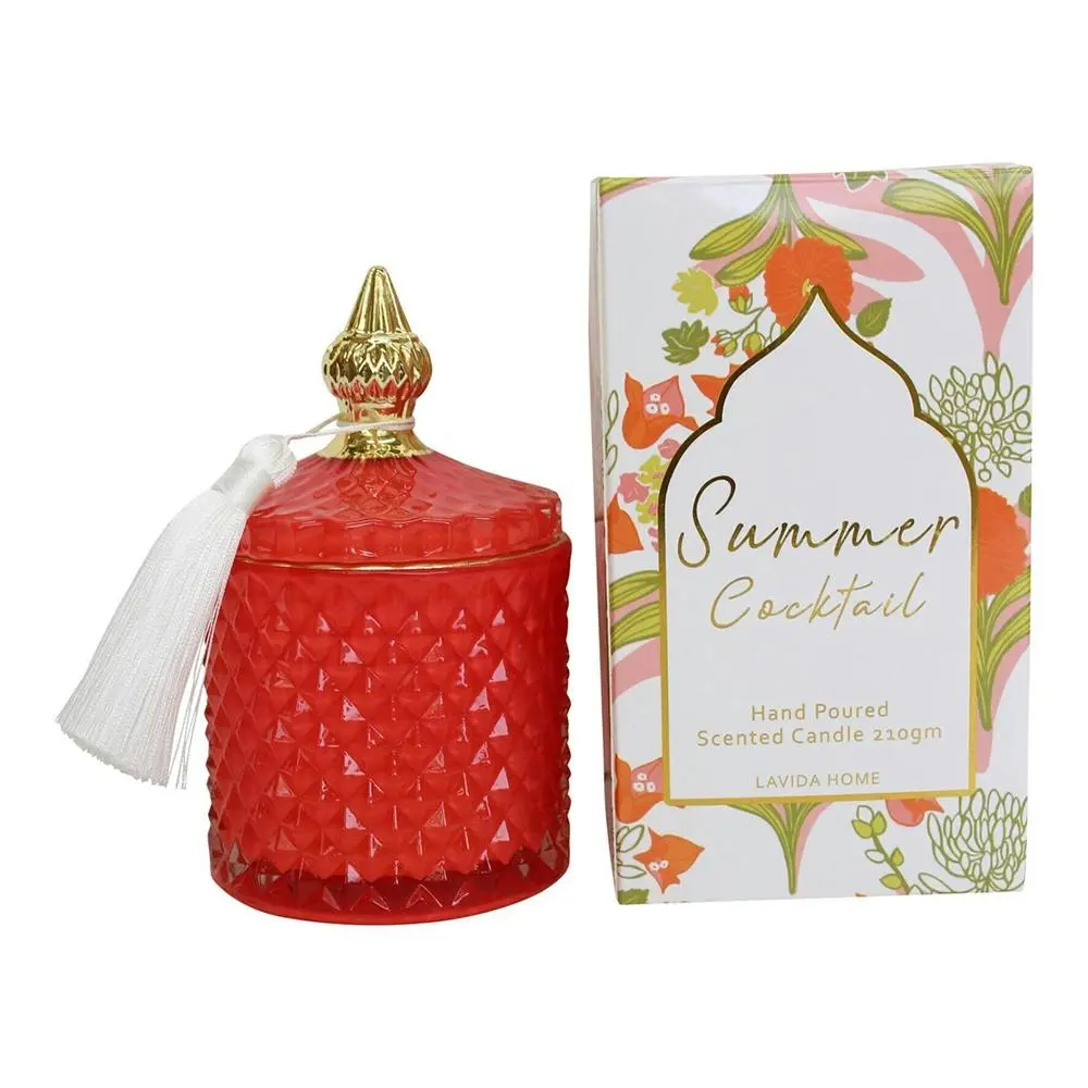 Glass/Wax 14cm Scented Tealight Candle Cruz Soda Home Fragrance Display Red - Home & Garden