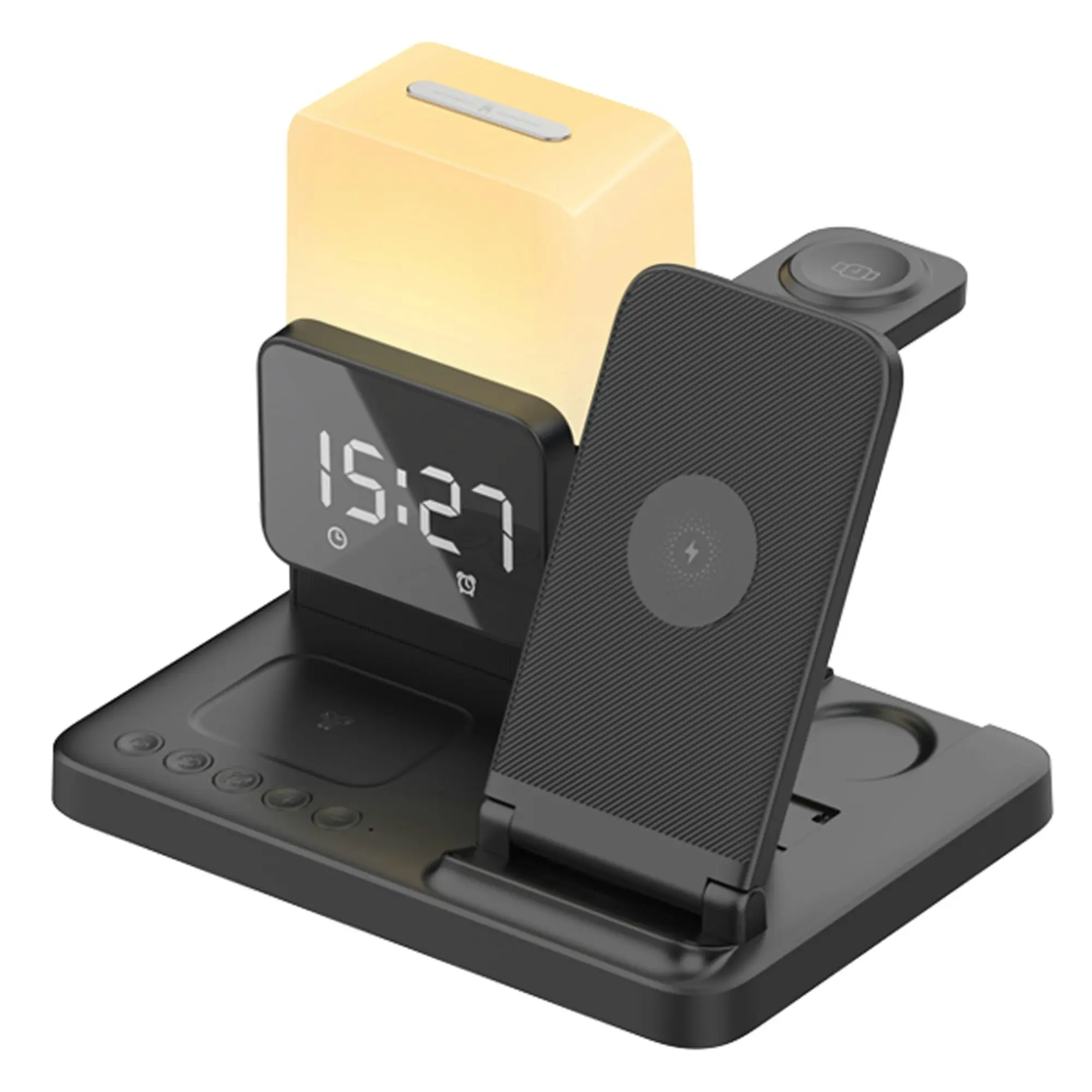 Todo Wireless Phone Charger Alarm Clock LED Lamp 15W Fast Charge Earphone Watch Charge - Electronics