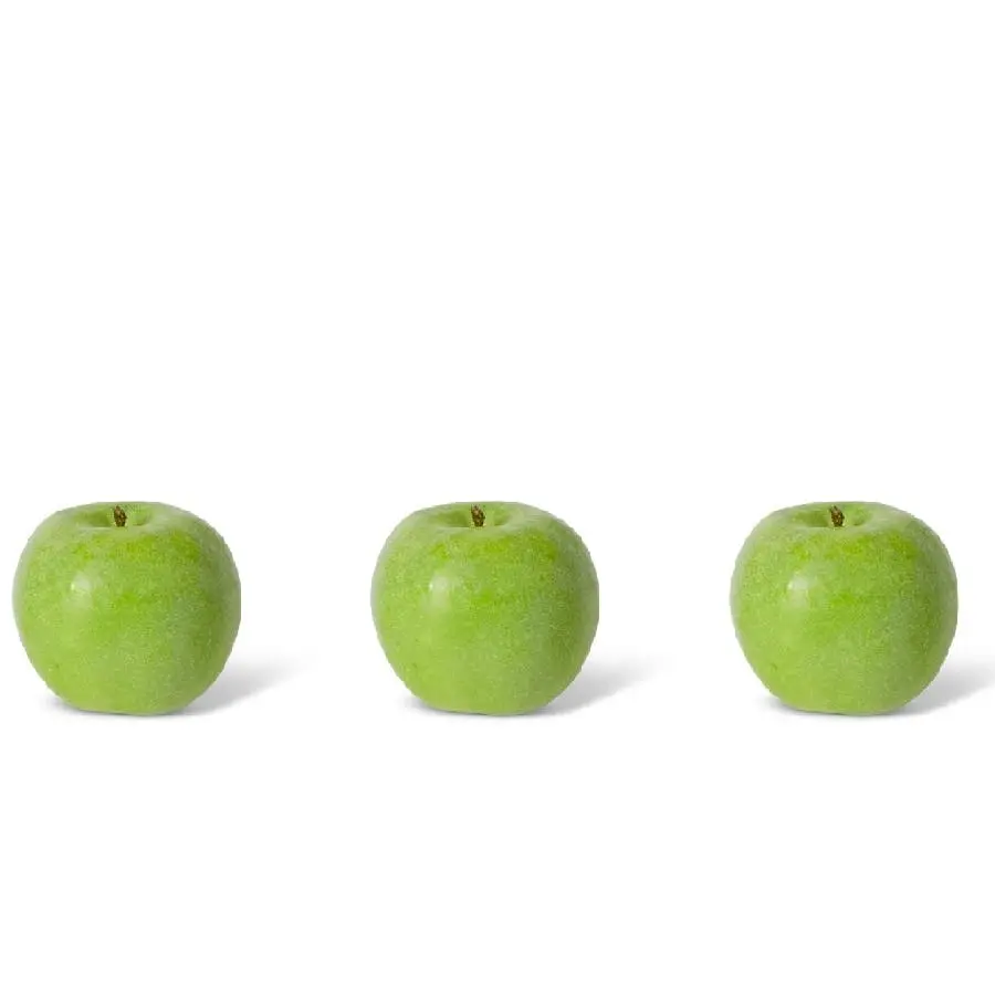 3x E Style 8cm Plastic Granny Smith Apple Fruit Ornament Decor Display Green - Home & Garden