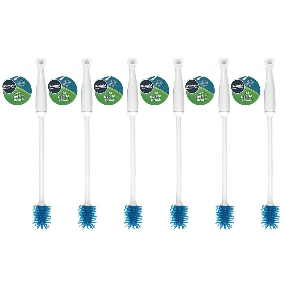 6x kemasi Mini Tpr Bristle Multipurpose Durable Bottle Brush Home Cleaning - Home & Garden