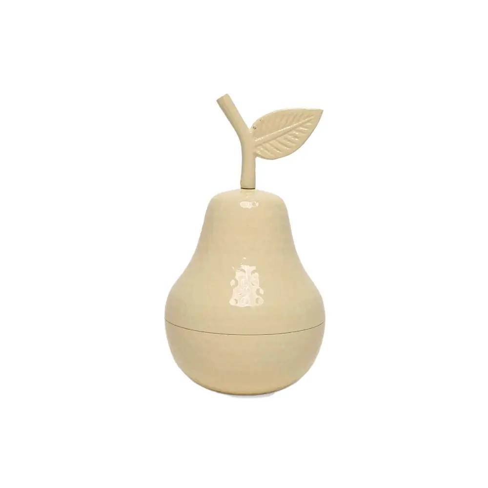 Rayell Amber Pear 20cm Sandalwood Scented Metal Soy Candle Home Decor Yellow - Home & Garden