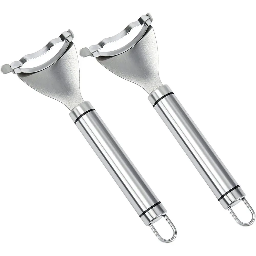 2Pcs Stainless Steel Corn Planer Household Corn Thresher-Siliver