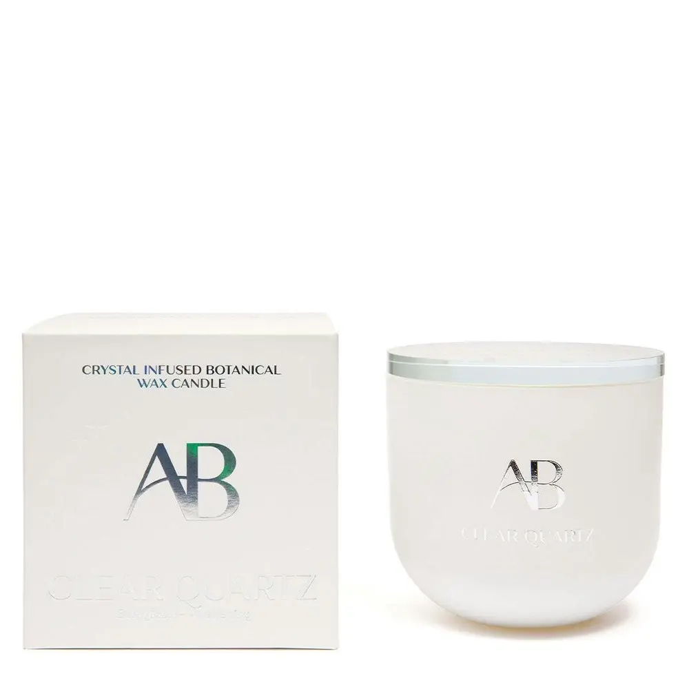 Aromabotanical Clear Quartz Crystal Infused 340g Scented Wax Candle Fragrance - Home & Garden