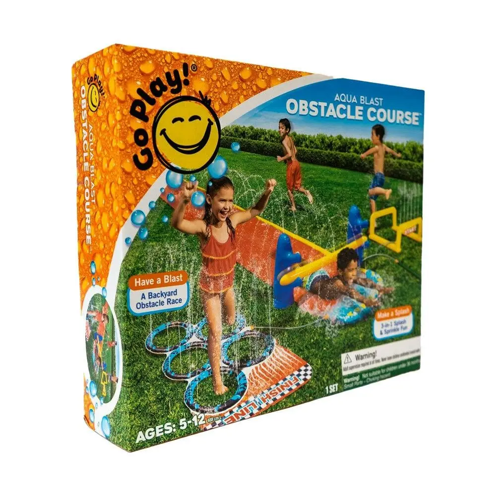 Go Play! Aqua Blast Obstacle Course Kids/Childrens Outdoor Activity Toy 5Y+ - Toys & Games