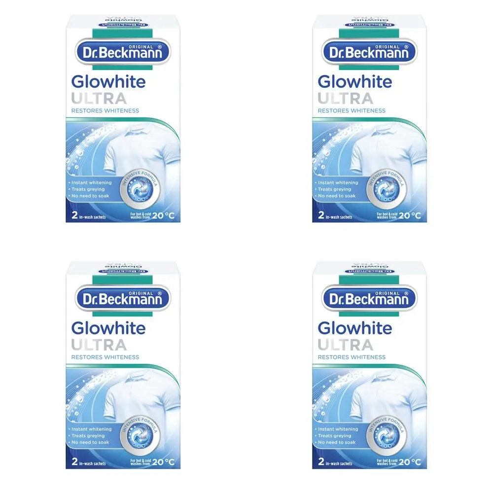 4x Dr Beckmann Glow White Ultra Clothes Restorer Fabric Whitener Laundry Cleaner - Home & Garden