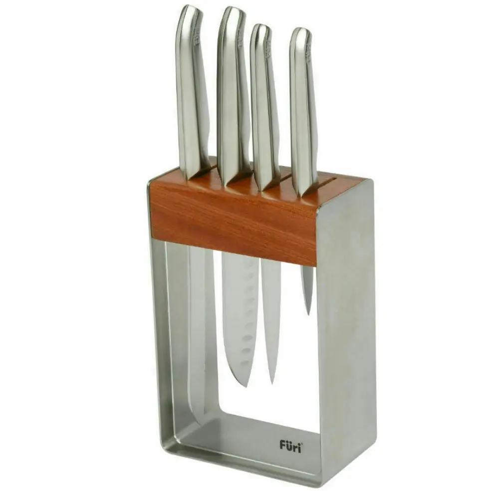 Furi Pro Stainless Steel 5pc Knife Block Set | 5 Piece Japanese Stainless Steel - Kitchenware - Save up to 70%