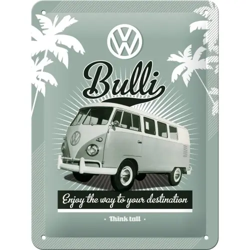 Nostalgic Art 15x20cm Small Wall Hanging Metal Sign Volkwagen Retro Bulli Decor - Home & Garden