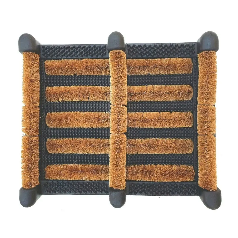 Solemate Rubber Coir Boot Scraper 30x34cm Functional Outdoor Front Doormat - Home & Garden