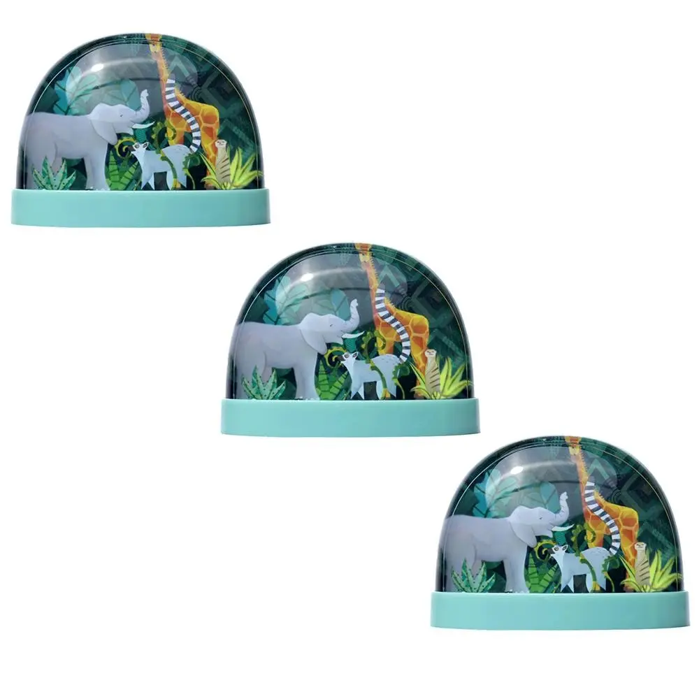 3x Animal Kingdom Snow Dome Kids/Children Tabletop Nursery Home Room Decor 7cm - Toys & Games
