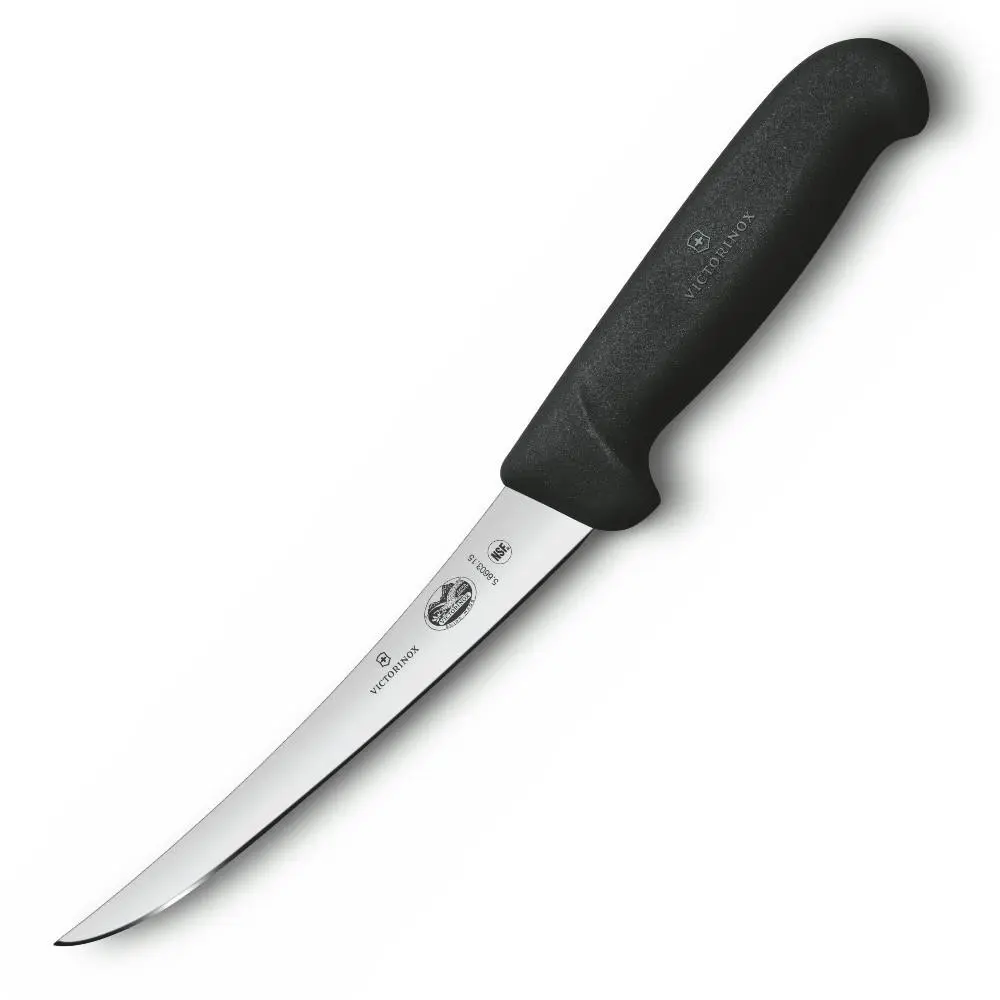 Victorinox Boning Knife 12cm Curved Narrow Blade | Fibrox Handle Black 5.6603.12 - Home & Garden