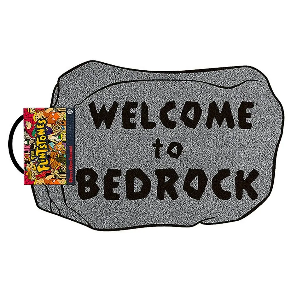 The Flintstones Welcome to Bedrock Themed Novelty Front Door Entrance Doormat - Home & Garden