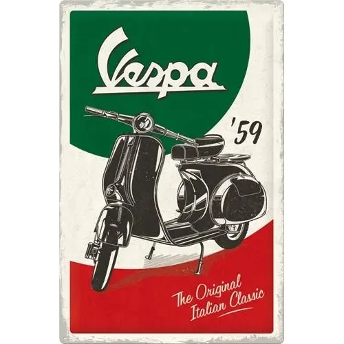 Nostalgic Art Vespa The Italian Classic 40x60cm XL Metal Sign Home Wall Decor - Home & Garden