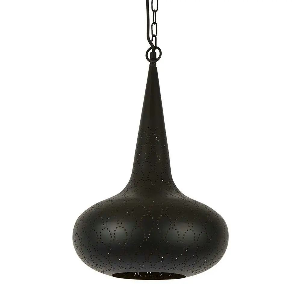 Belle Cobra Metal Ceiling Pendant Light 51cm Hanging Lamp Home Room Decor Black - Home & Garden