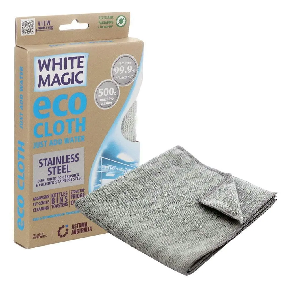 Eco Cloth 32x32cm Stainless Steel Dual-Sided Stovetop Cleaner/Polisher Washable