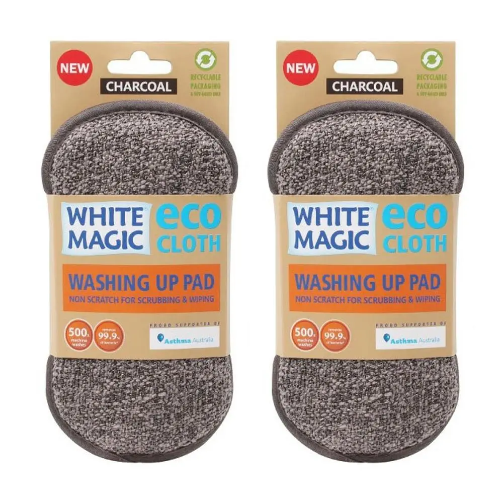 2x White Magic Eco Cloth Grease/Grime Wash Scrubbing Glass/Dishes Wipe/Pad CHC - Home & Garden