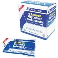 Livingstone Lemon Glycerine Mouth Swabs 25 Box - Commercial