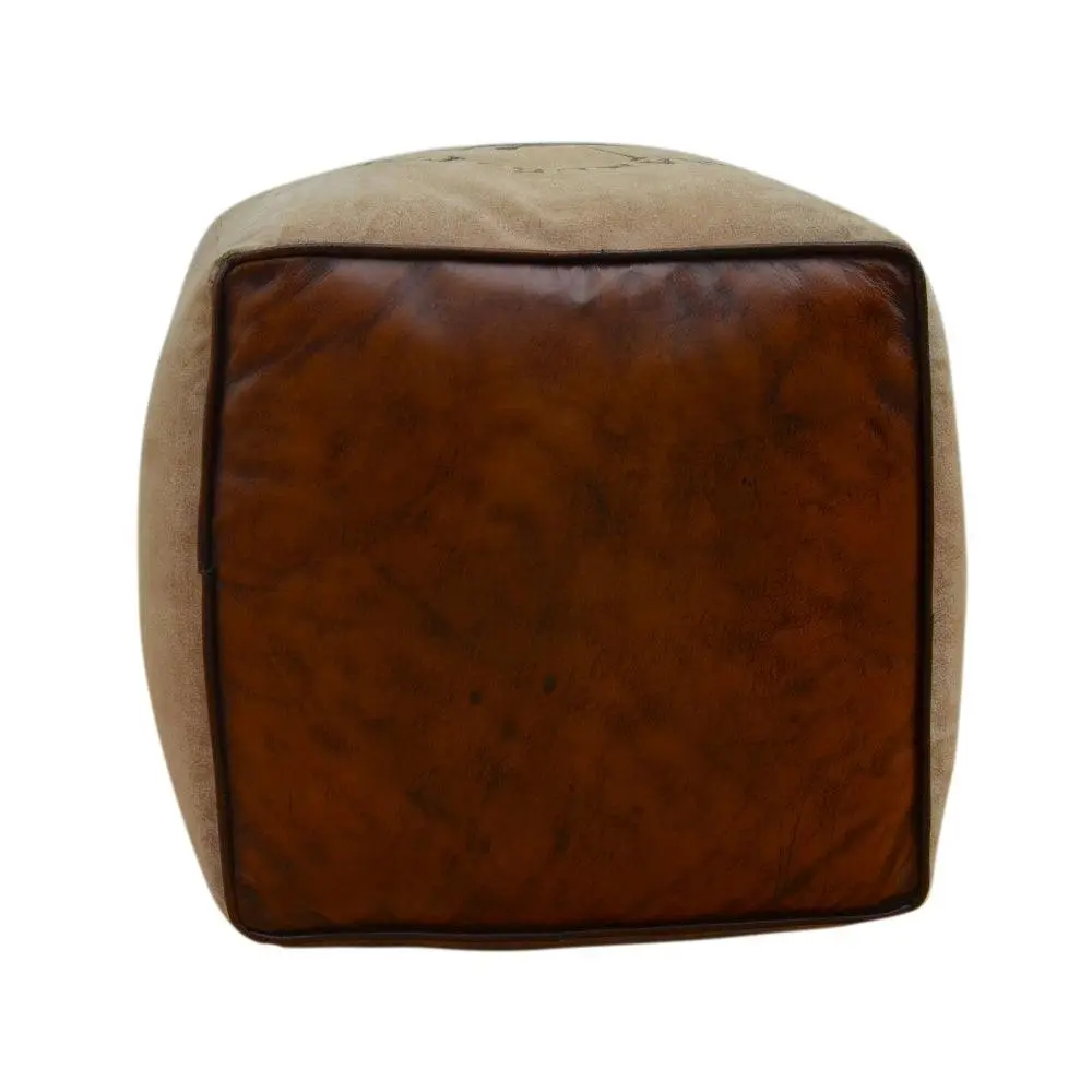 Charleston Vintage Rustic Polo Square Foot Stool Ottoman - Furniture